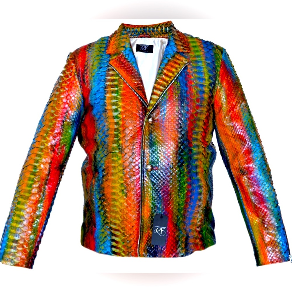 Custom Muticolor Snake Skin Jacket
